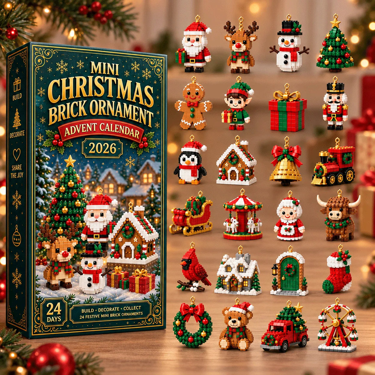 Advent Calendar 24 Mini Building Sets Hanging Christmas Decorations