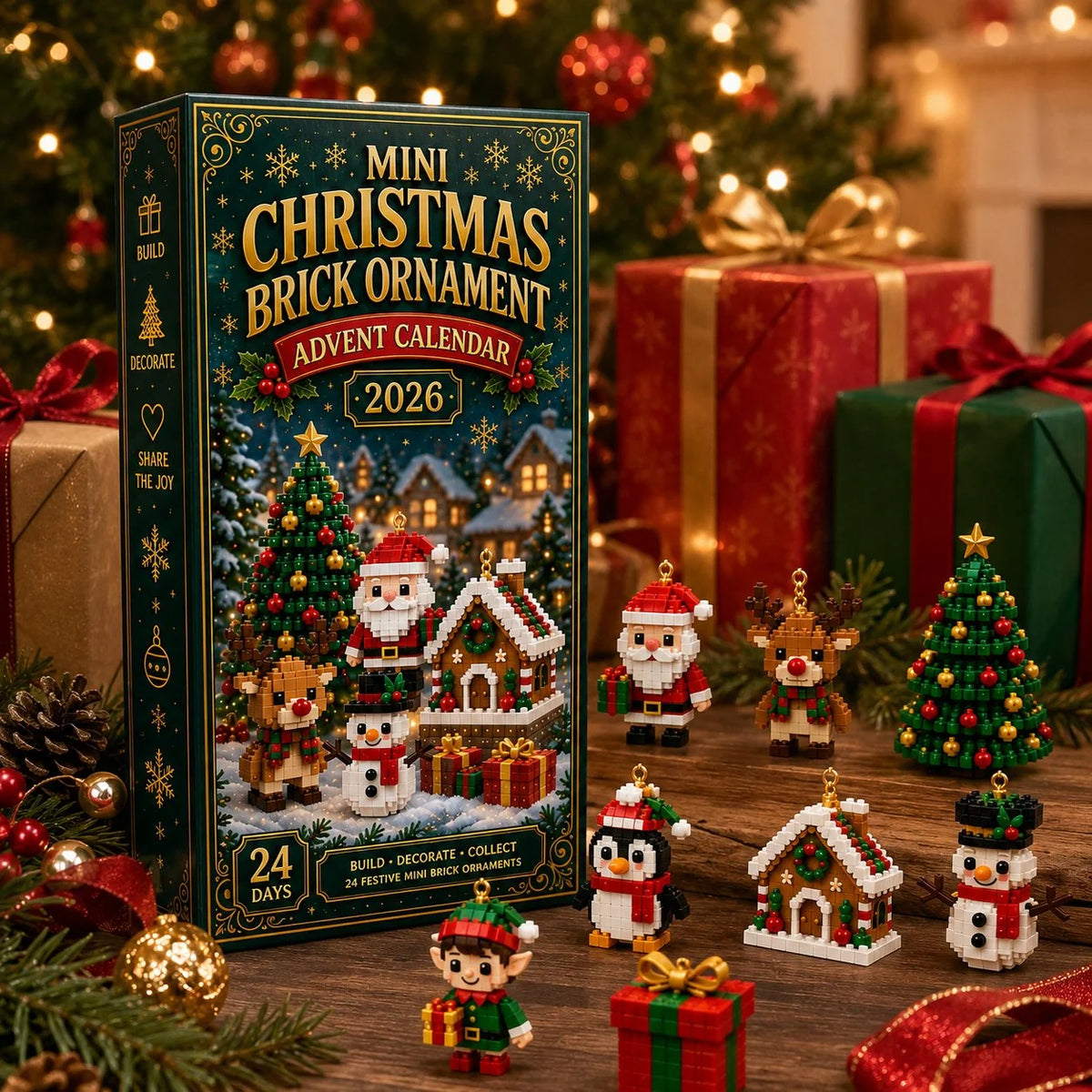Advent Calendar 24 Mini Building Sets Hanging Christmas Decorations
