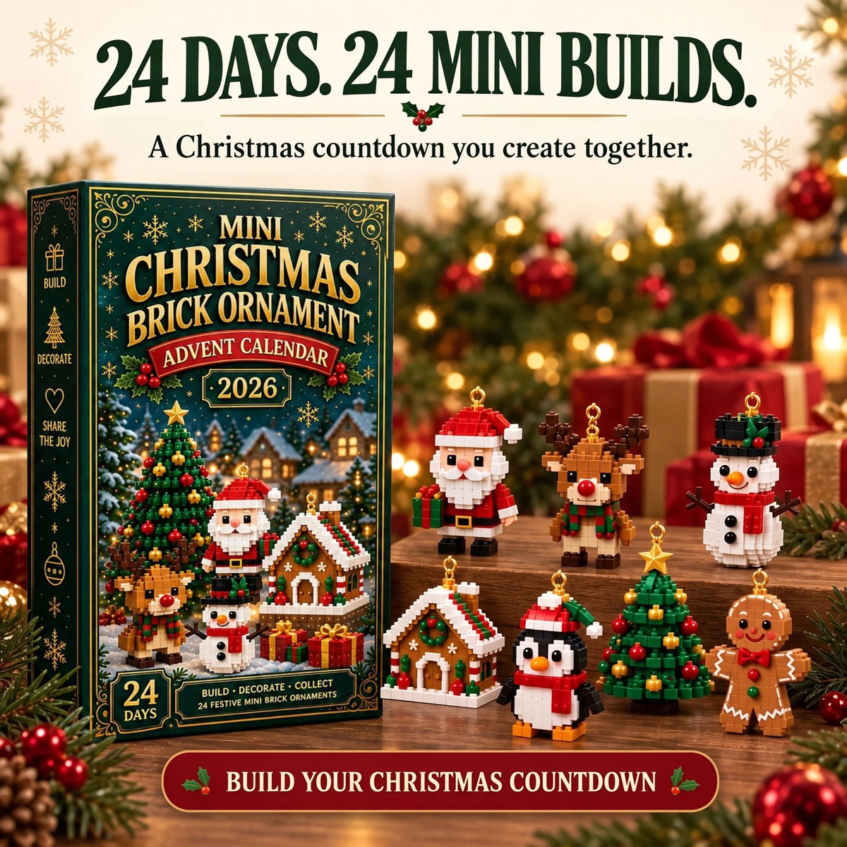Advent Calendar 24 Mini Building Sets Hanging Loops