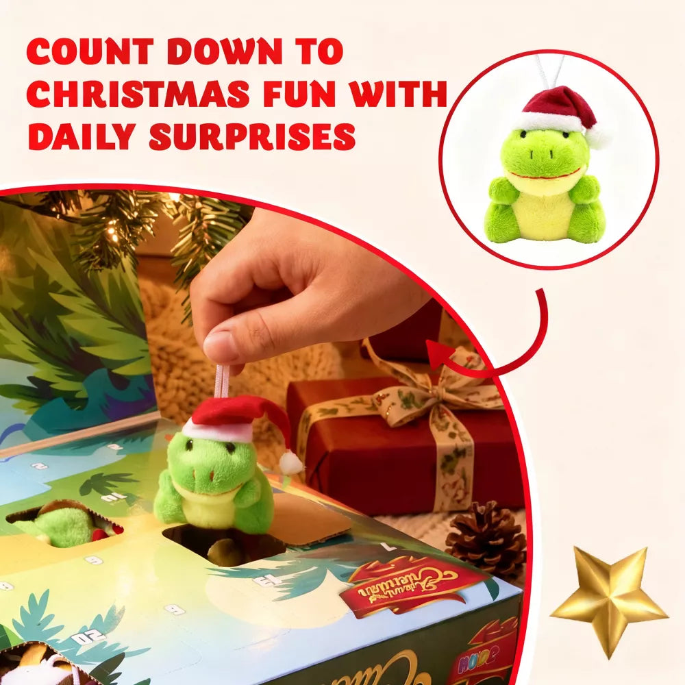 Advent Calendar 24 Mini Plush Animals Numbered Doors