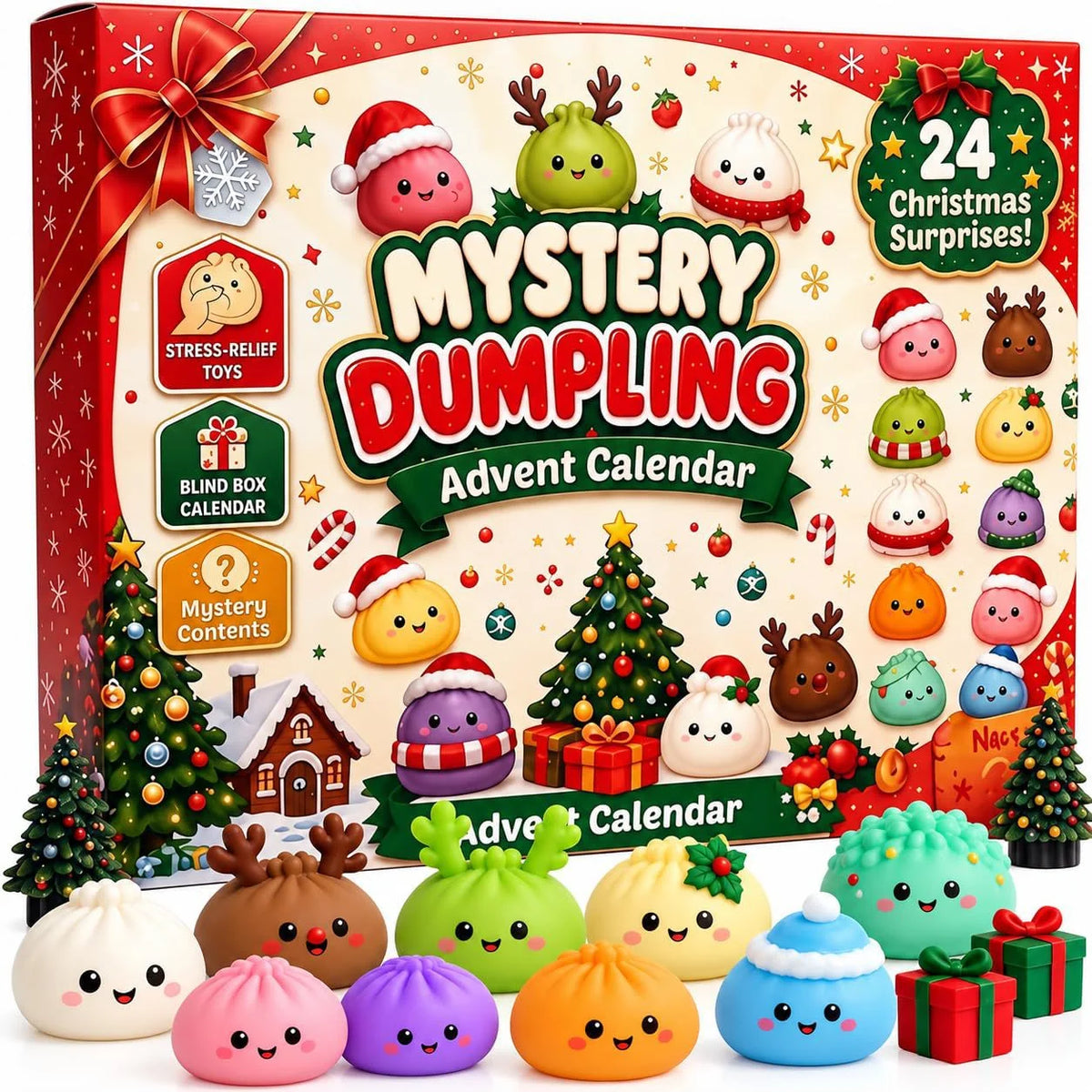 Advent Calendar 24 Squeeze Figures TPR Stress Relief