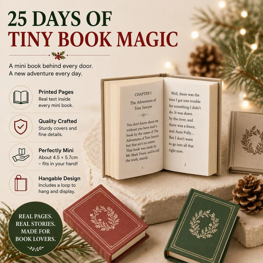 Advent Calendar 25 Mini Books Hanging Tree Ornaments