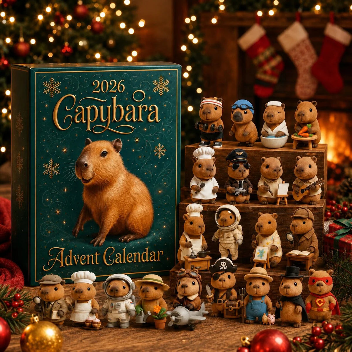 Advent Calendar Capybara-Themed 24 Surprises PVC Collectibles