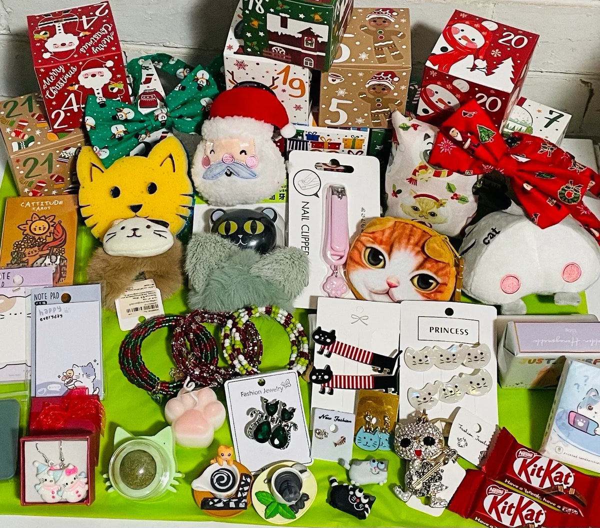 Advent Calendar Cat-Themed 24 Numbered Bags