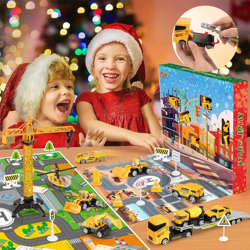 Advent Calendar Construction Vehicles & Play Board