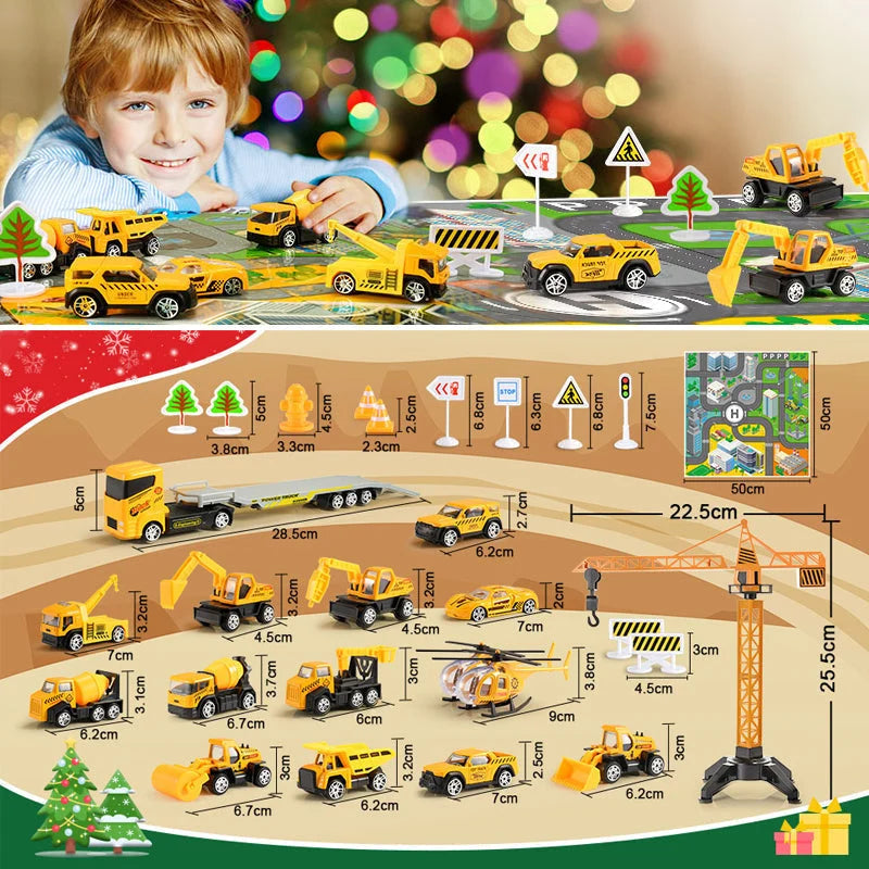 Advent Calendar Construction Vehicles & Play Board