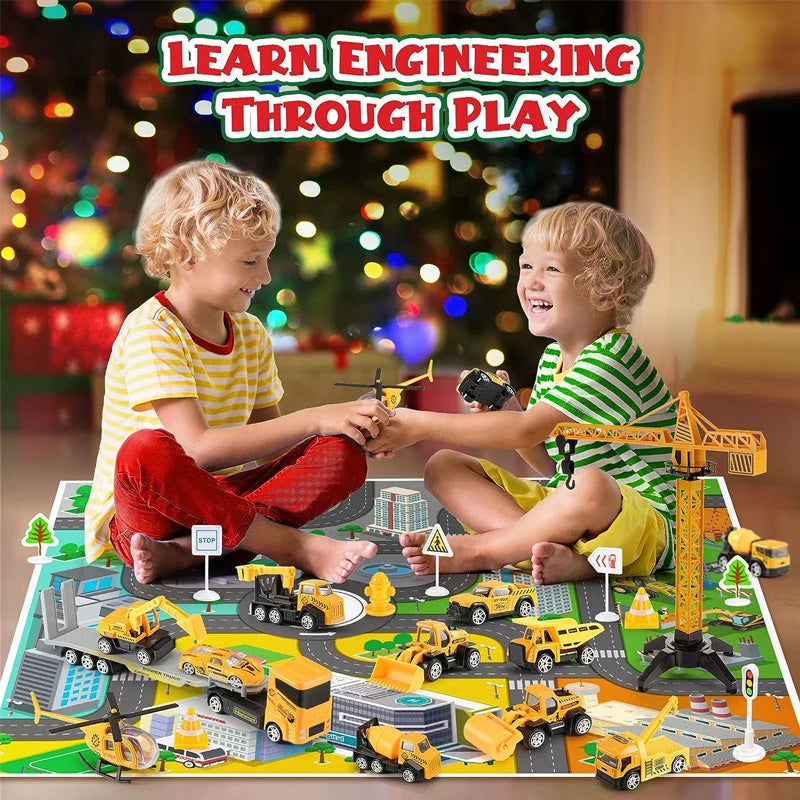 Advent Calendar Construction Vehicles & Play Board