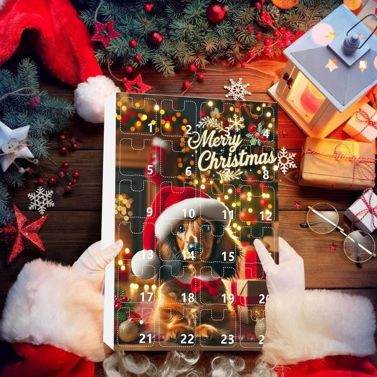 Advent Calendar Dachshund-Themed 24-Day Countdown Acrylic