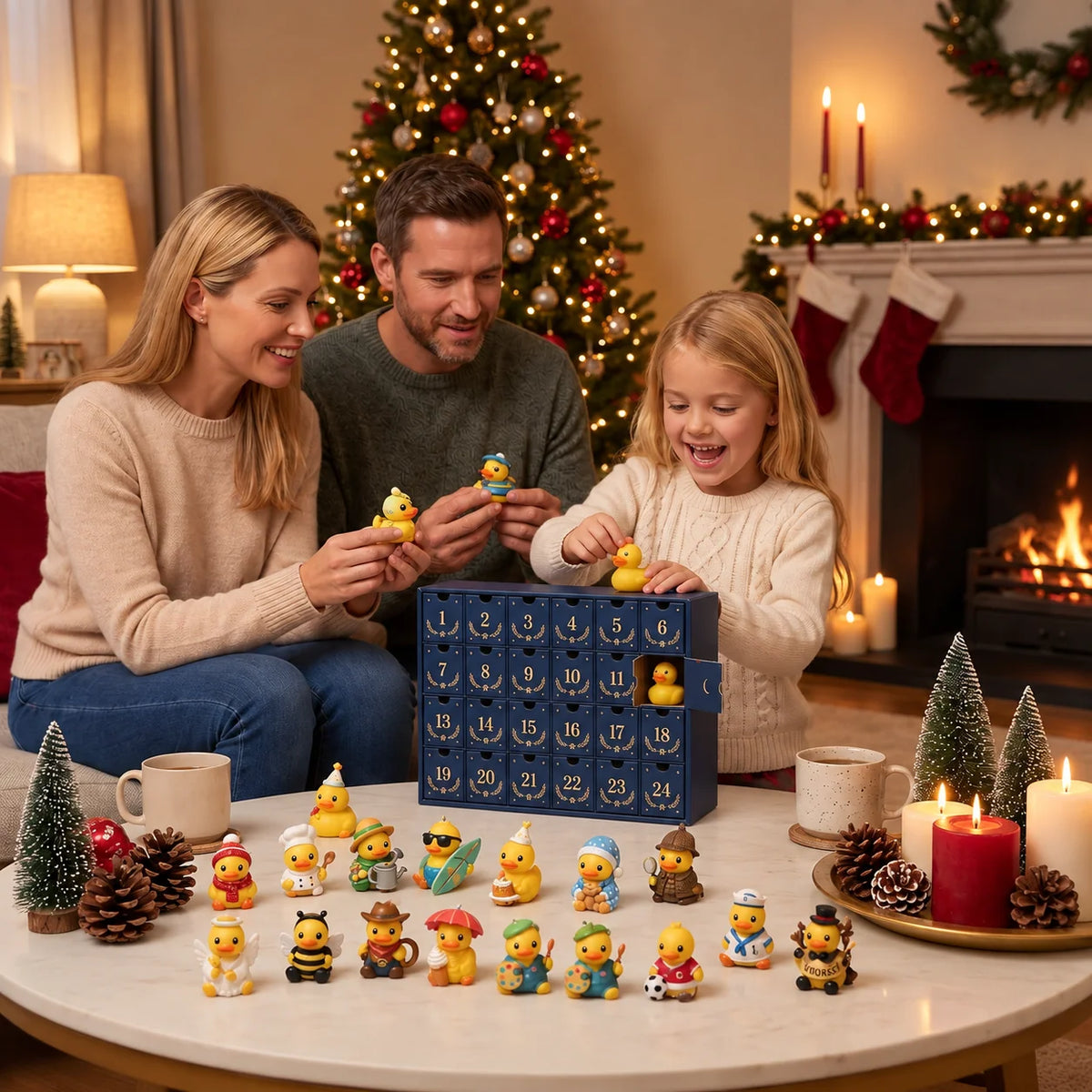 Advent Calendar Duck Mini Figurines 24-Day Countdown