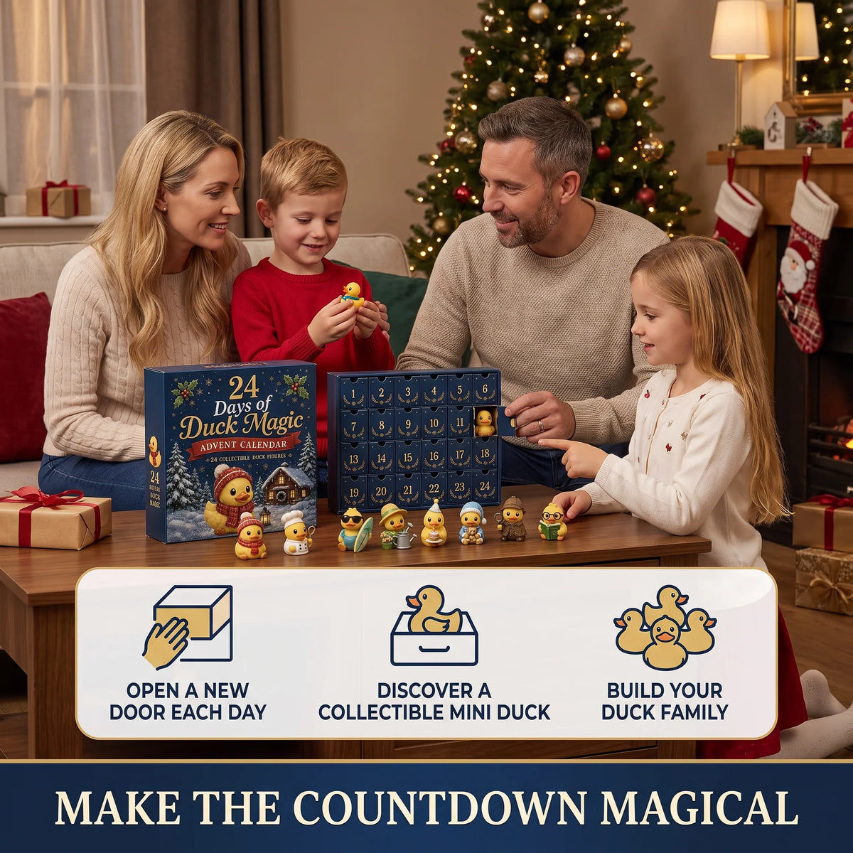 Advent Calendar Duck Mini Figurines 24-Day Countdown