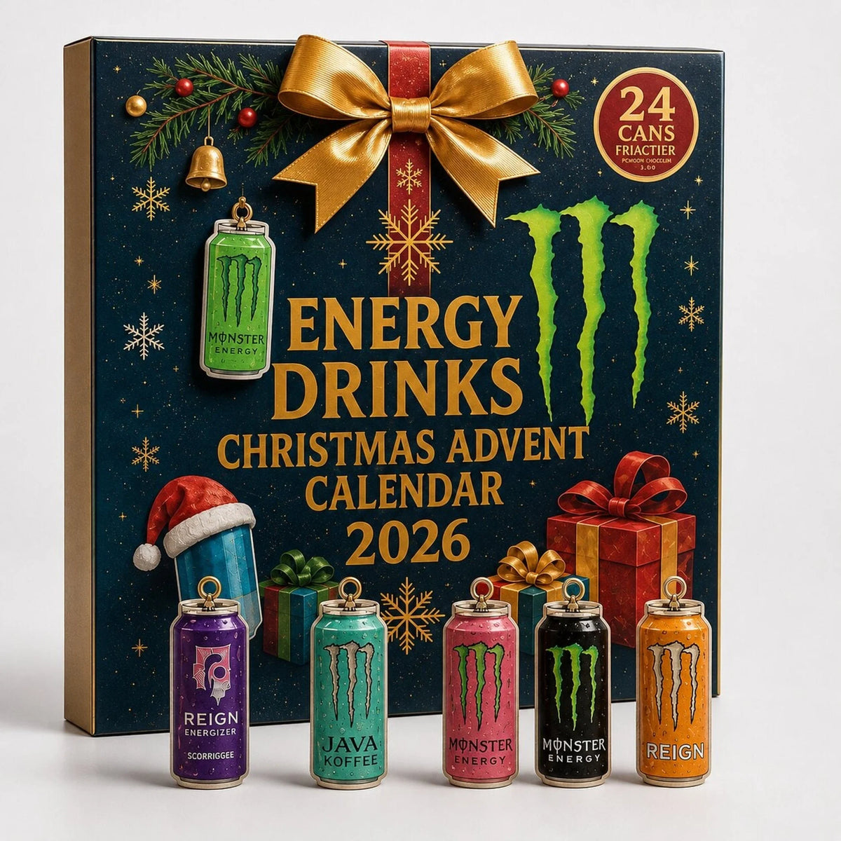 Advent Calendar Energy Drink-Inspired 24-Day Countdown Plastic