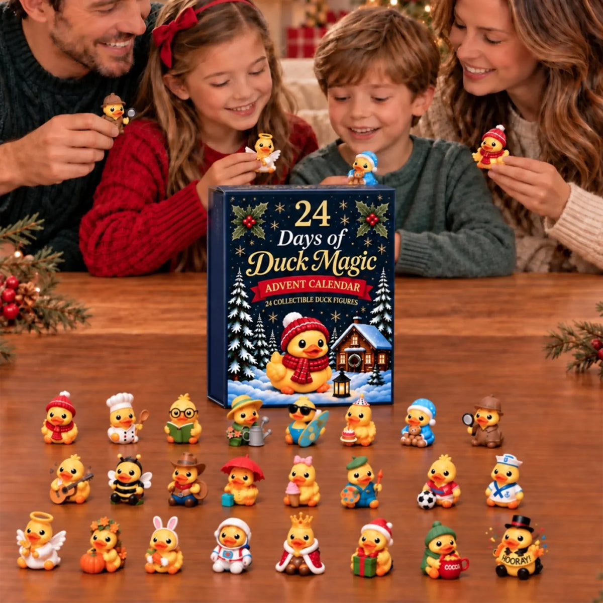 Advent Calendar Festive Duck Figures 24-Piece Set