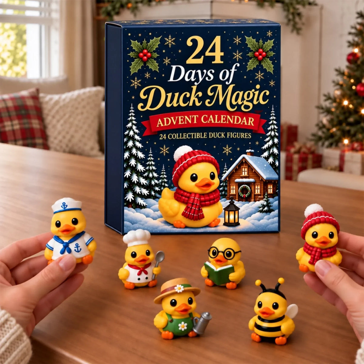 Advent Calendar Festive Duck Figures 24-Piece Set