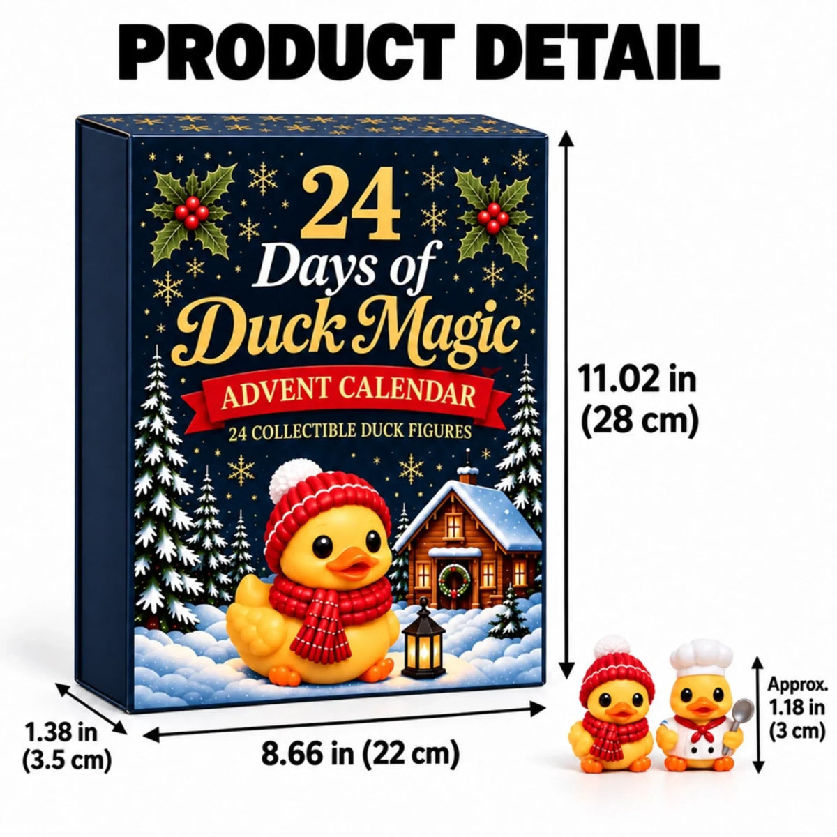 Advent Calendar Festive Duck Figures 24-Piece Set
