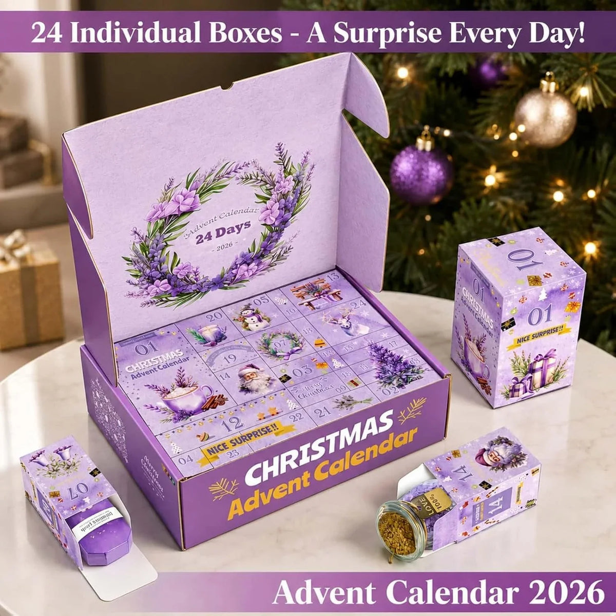 Advent Calendar Lavender Spa 24-Day Individually Boxed
