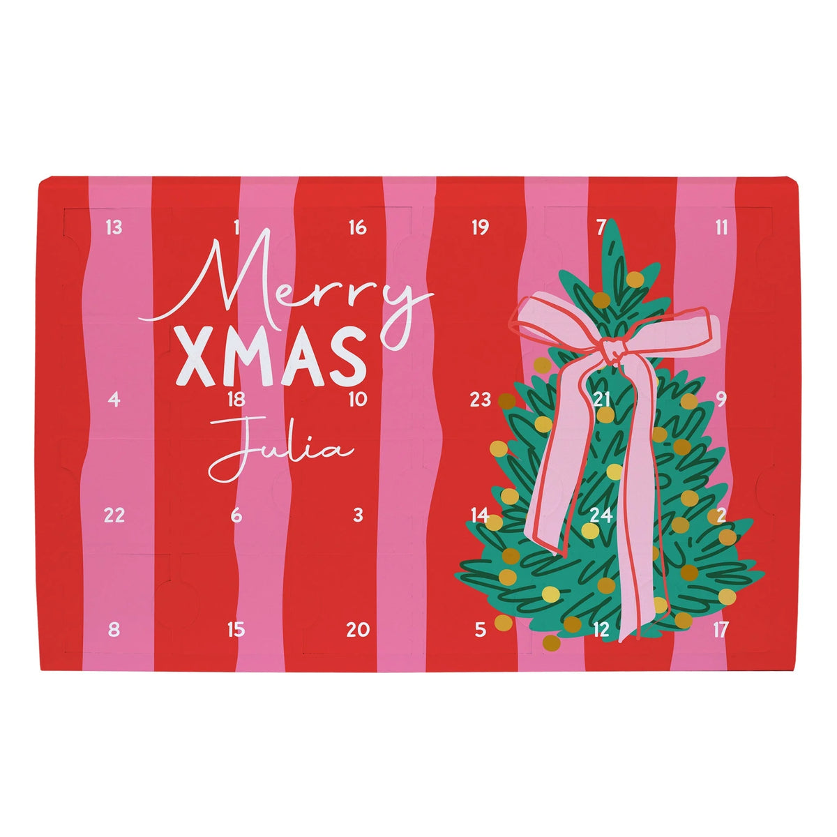 Advent Calendar Personalized Name 24 Chocolates Pre-Filled