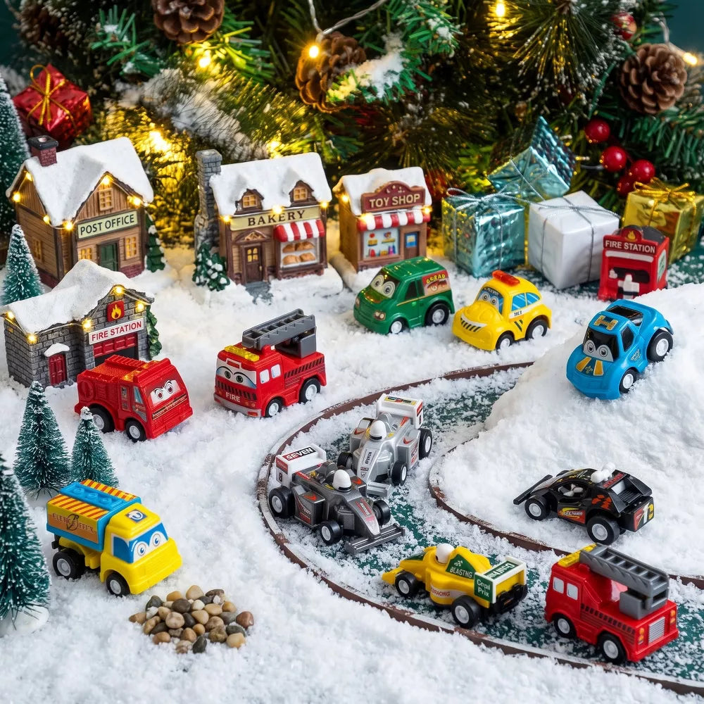 Advent Calendar Pull-Back Cars Battery-Free Set of 24