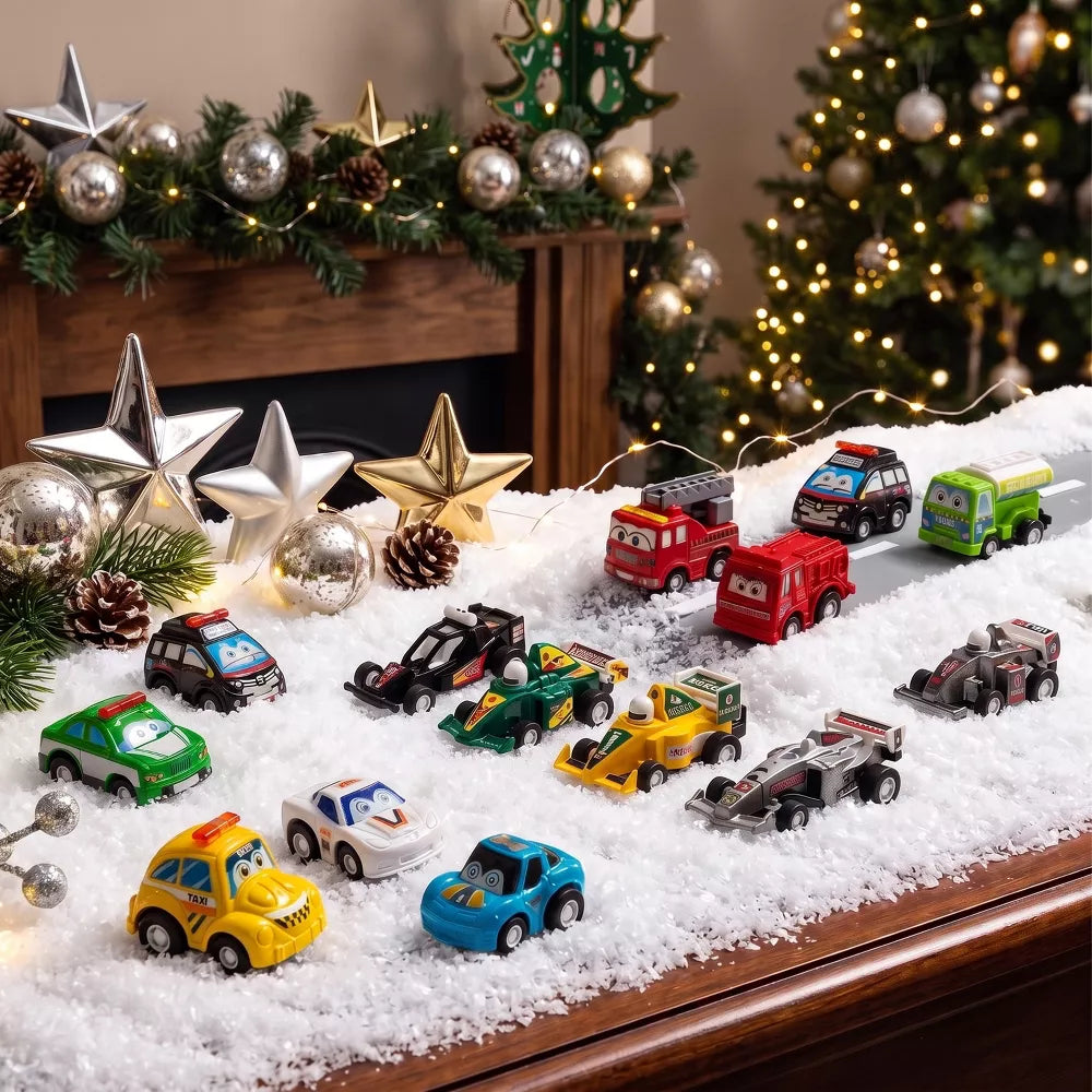Advent Calendar Pull-Back Cars Battery-Free Set of 24
