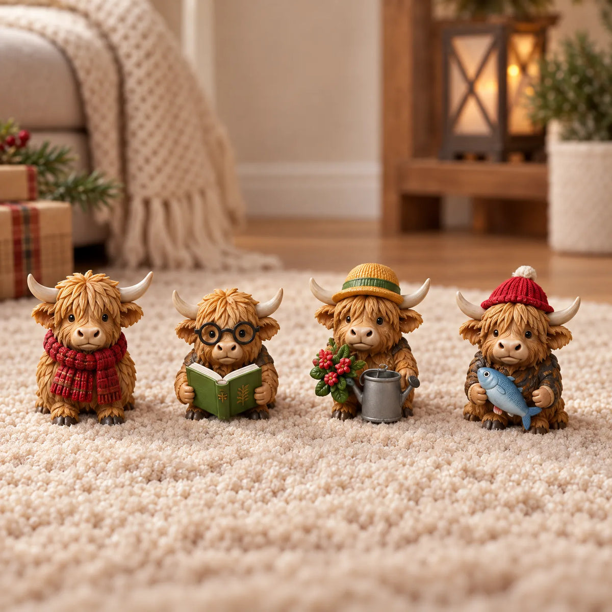Advent Calendar Scottish Highland Cow Figures Set of 24