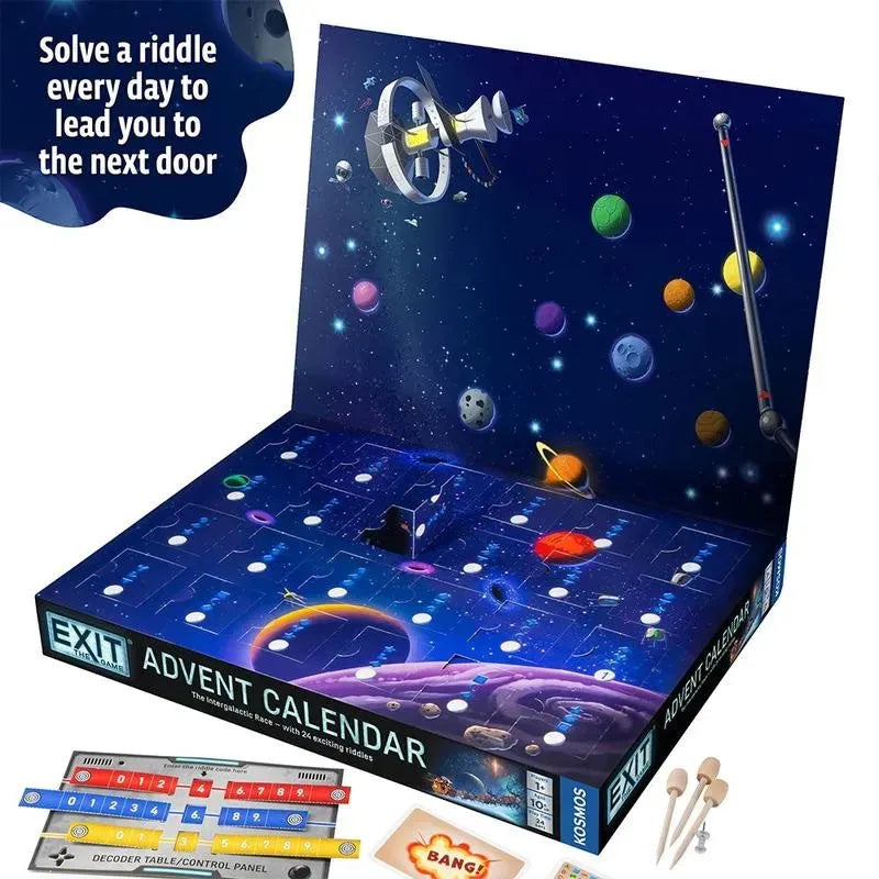 Advent Calendar Space-Themed Screen-Free 24-Day Puzzle Game