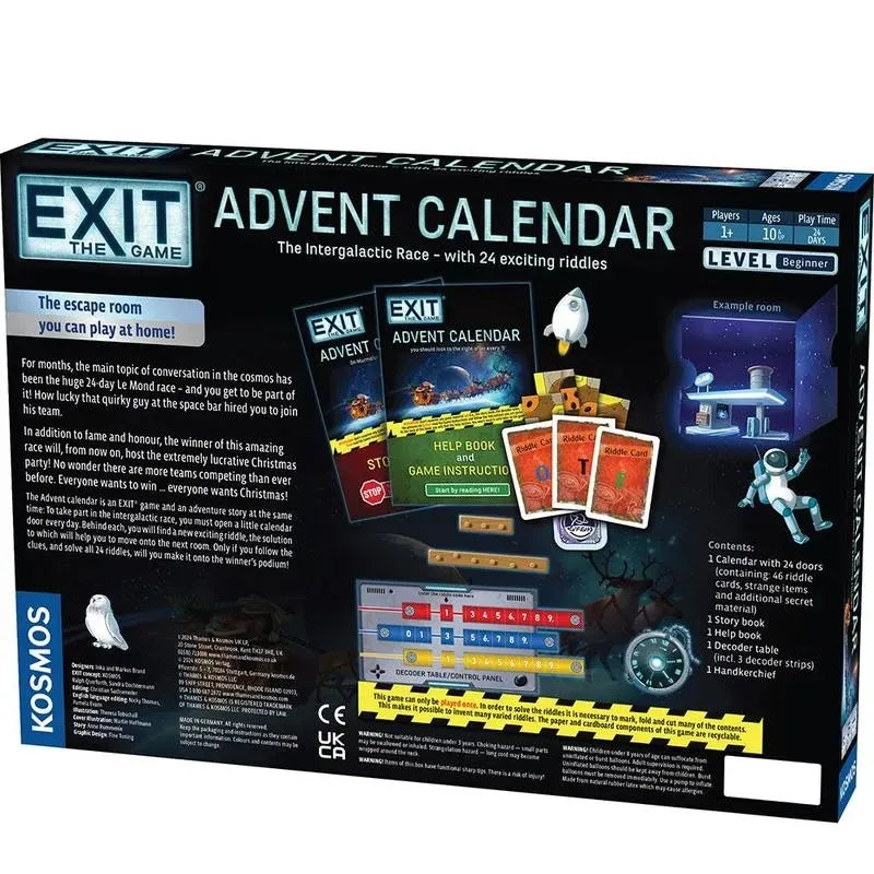 Advent Calendar Space-Themed Screen-Free 24-Day Puzzle Game