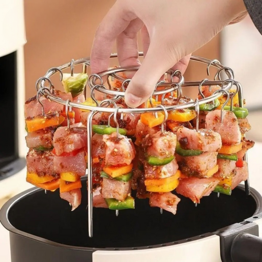 Air Fryer Skewer Attachment Rotating Stainless Steel 24 Skewers