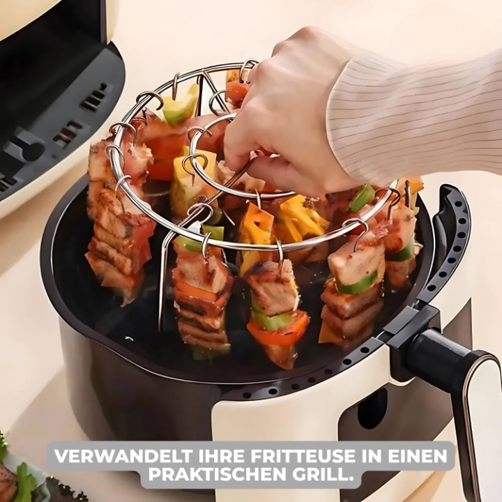 Air Fryer Skewer Attachment Rotating Stainless Steel 24 Skewers