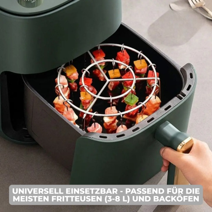 Air Fryer Skewer Rack Rotating Non-Stick Stainless Steel