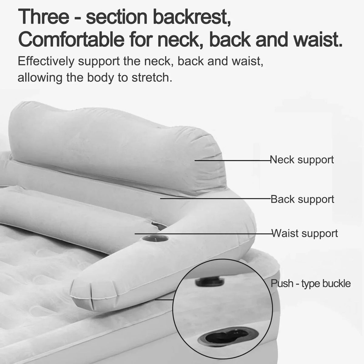 Air Mattress Double-High Electric Pump Backrest & Pillows