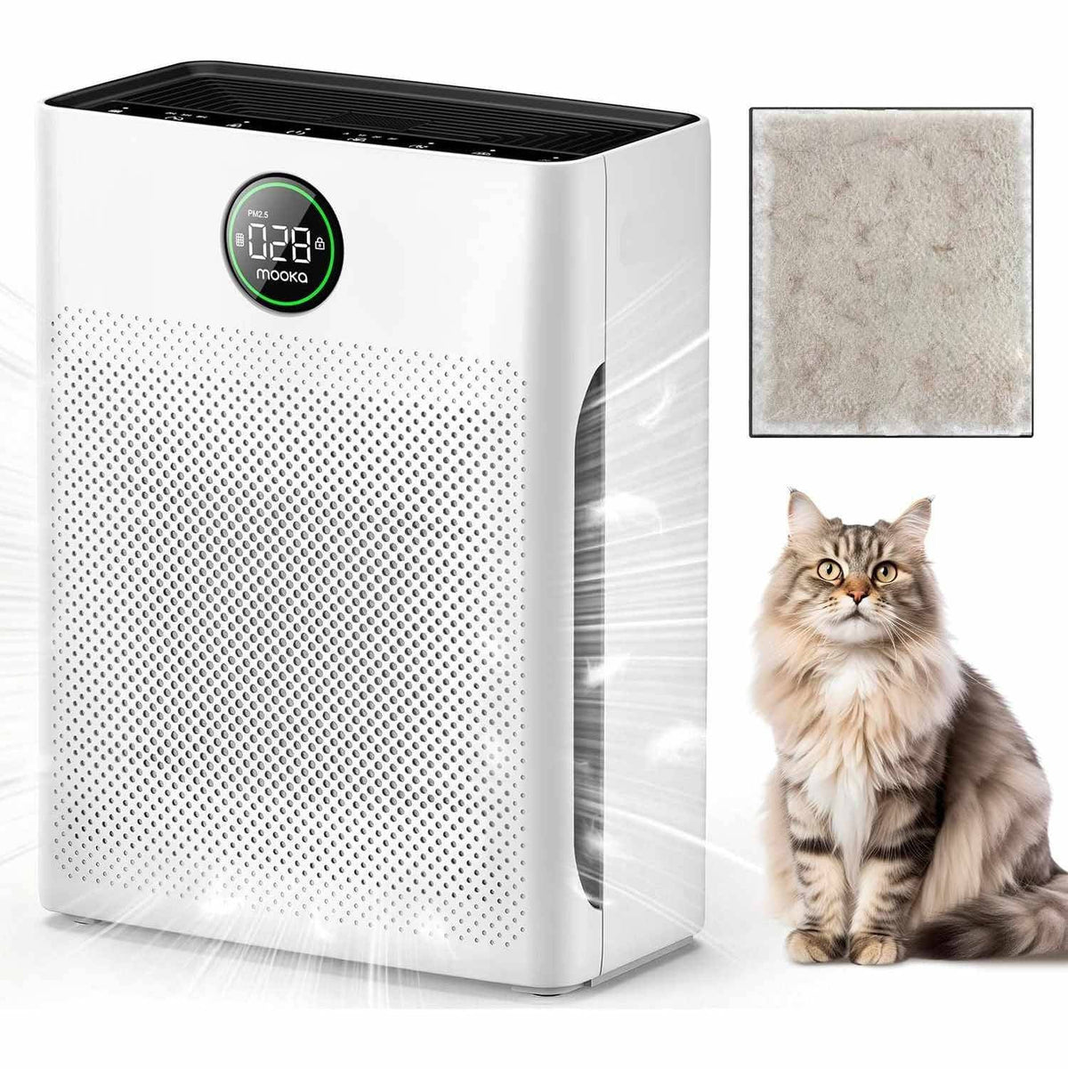 Air Purifier Pet Hair & Odor Filtration 2,200 Sq Ft Coverage PM2.5 Sensor