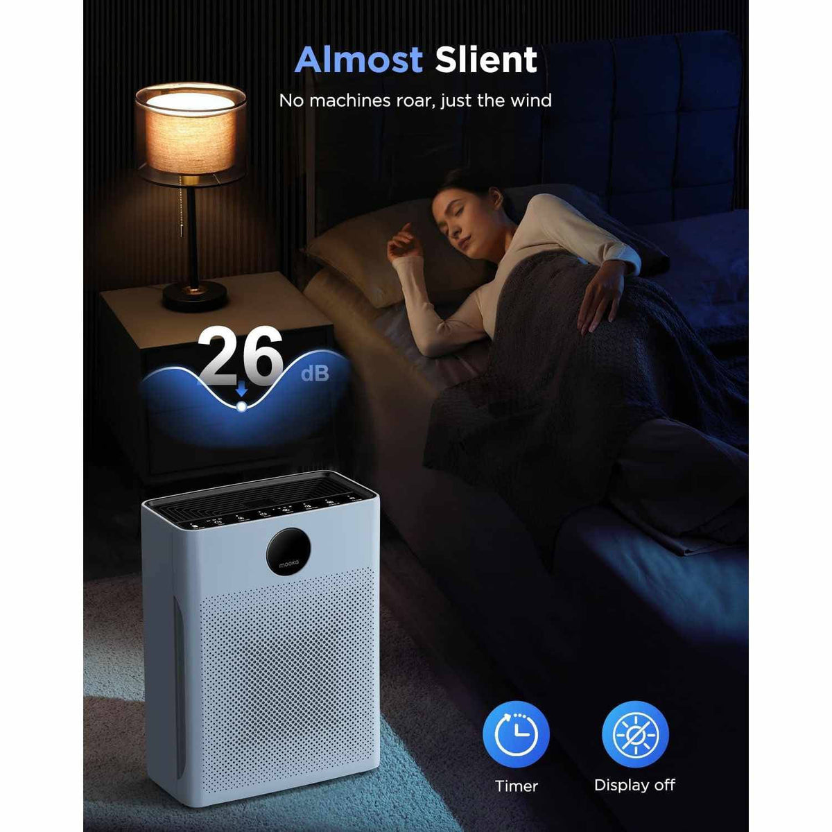 Air Purifier Pet Hair & Odor Filtration 2,200 Sq Ft Coverage PM2.5 Sensor