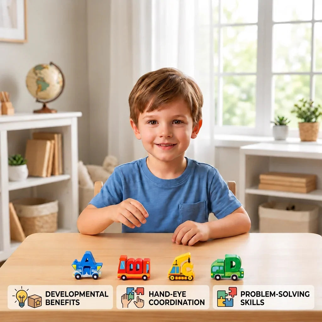 Alphabet Building Blocks 3D Connectable 52-Piece Set