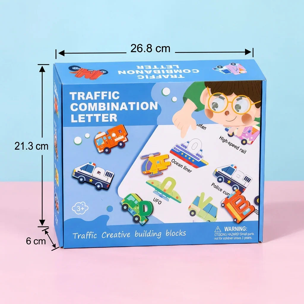 Alphabet Building Blocks 3D Connectable 52-Piece Set
