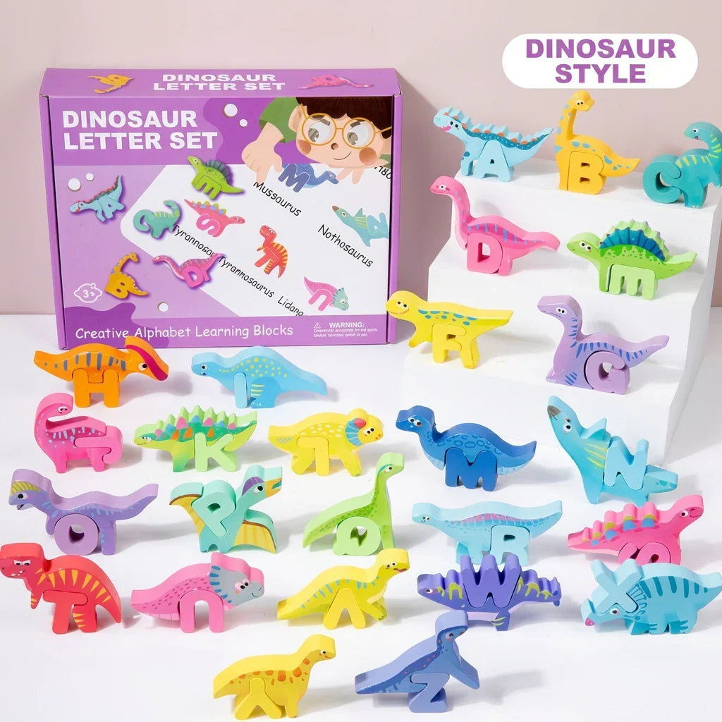 Alphabet Building Blocks 3D Connectable 52-Piece Set