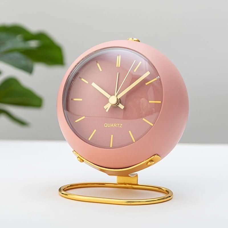 Analog Alarm Clock Silent Movement Night Light Metal Housing