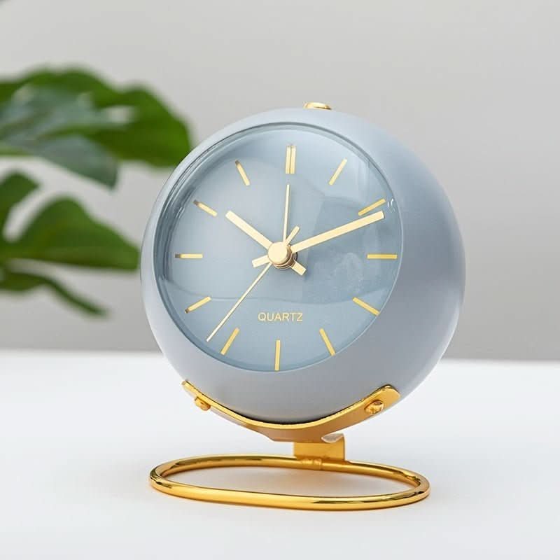 Analog Alarm Clock Silent Movement Night Light Metal Housing