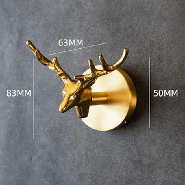 Animal Coat Hook Solid Brass Polished Gold Finish