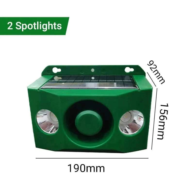 Animal Repellent Device Solar-Powered Alarm & LED Deterrents