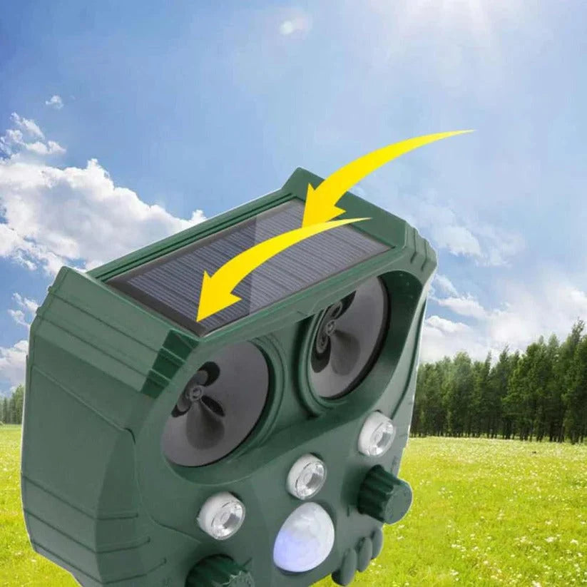 Animal Repellent Motion-Activated Ultrasonic Solar-Powered