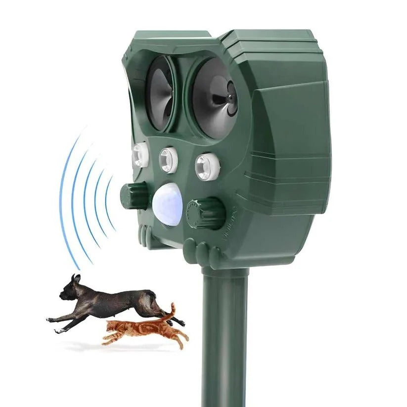 Animal Repellent Motion-Activated Ultrasonic Solar-Powered