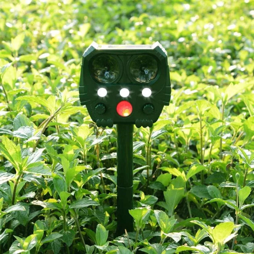 Animal Repellent Motion-Activated Ultrasonic Solar-Powered