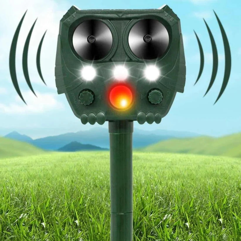Animal Repellent Motion-Activated Ultrasonic Solar-Powered