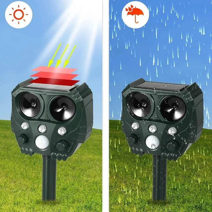 Animal Repellent Motion-Activated Ultrasonic Solar-Powered
