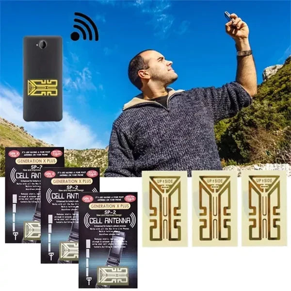 Antenna Signal Sticker Adhesive-Backed Set of 3