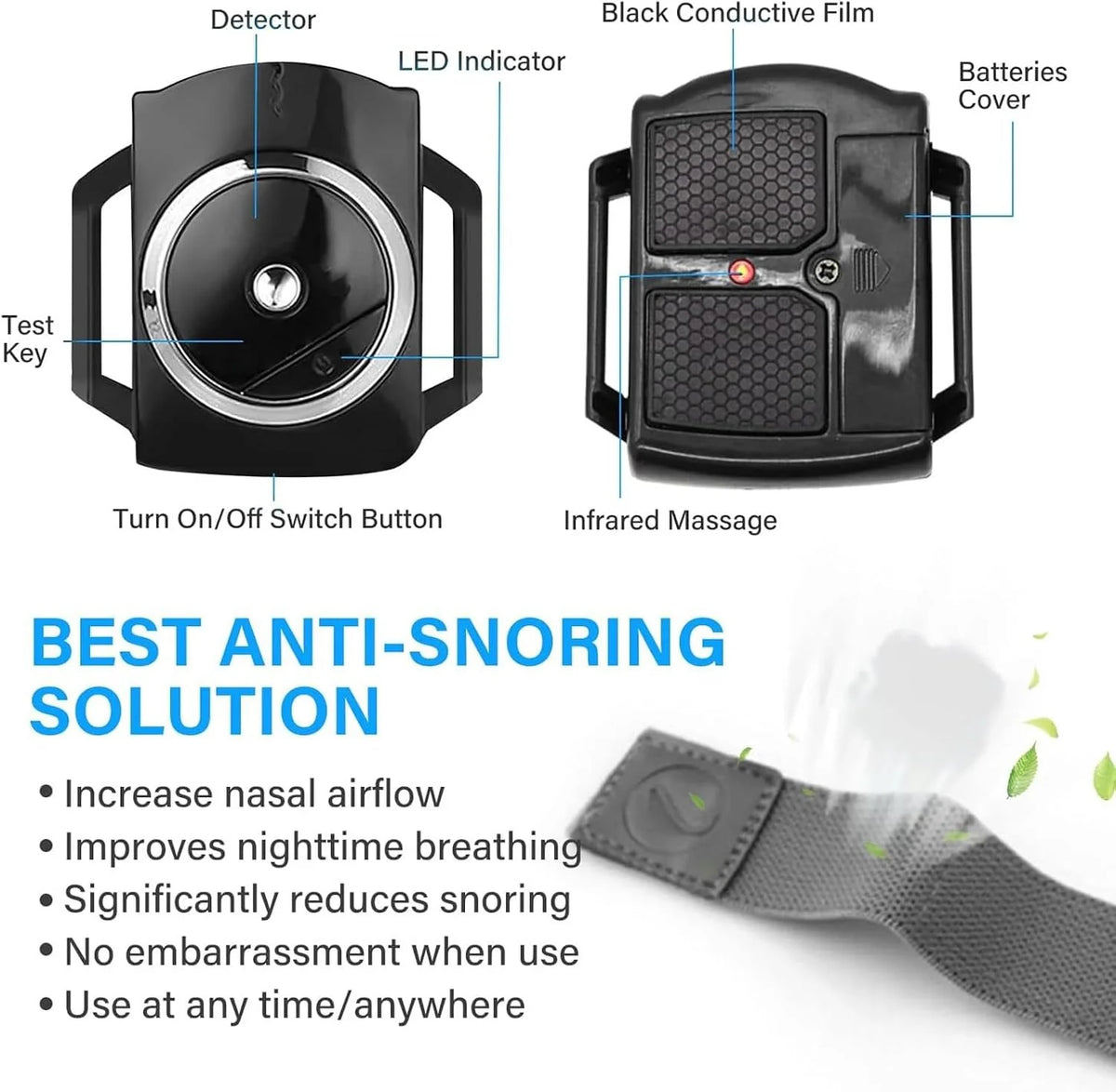 Anti-Snore Wristband Automatic Snore Detection Pulse Stimulation