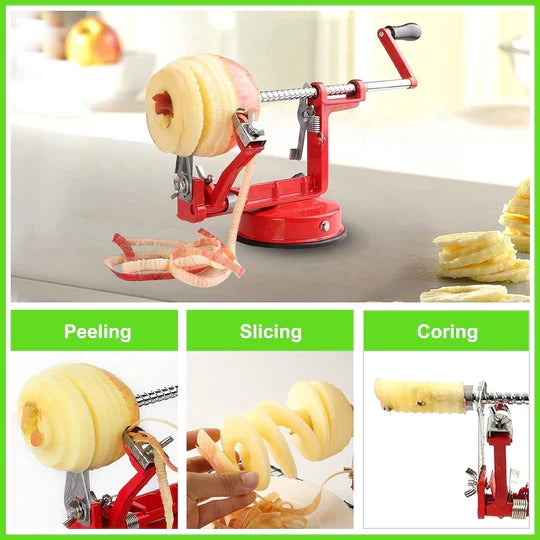 Apple Peeler Corer Slicer Stainless Steel Blades Suction Base