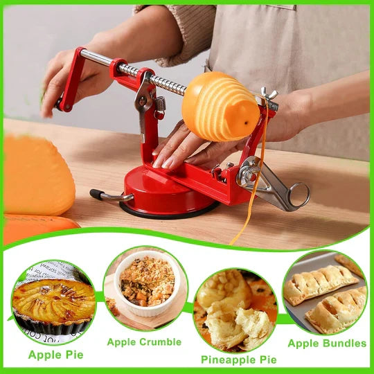 Apple Peeler Corer Slicer Stainless Steel Blades Suction Base