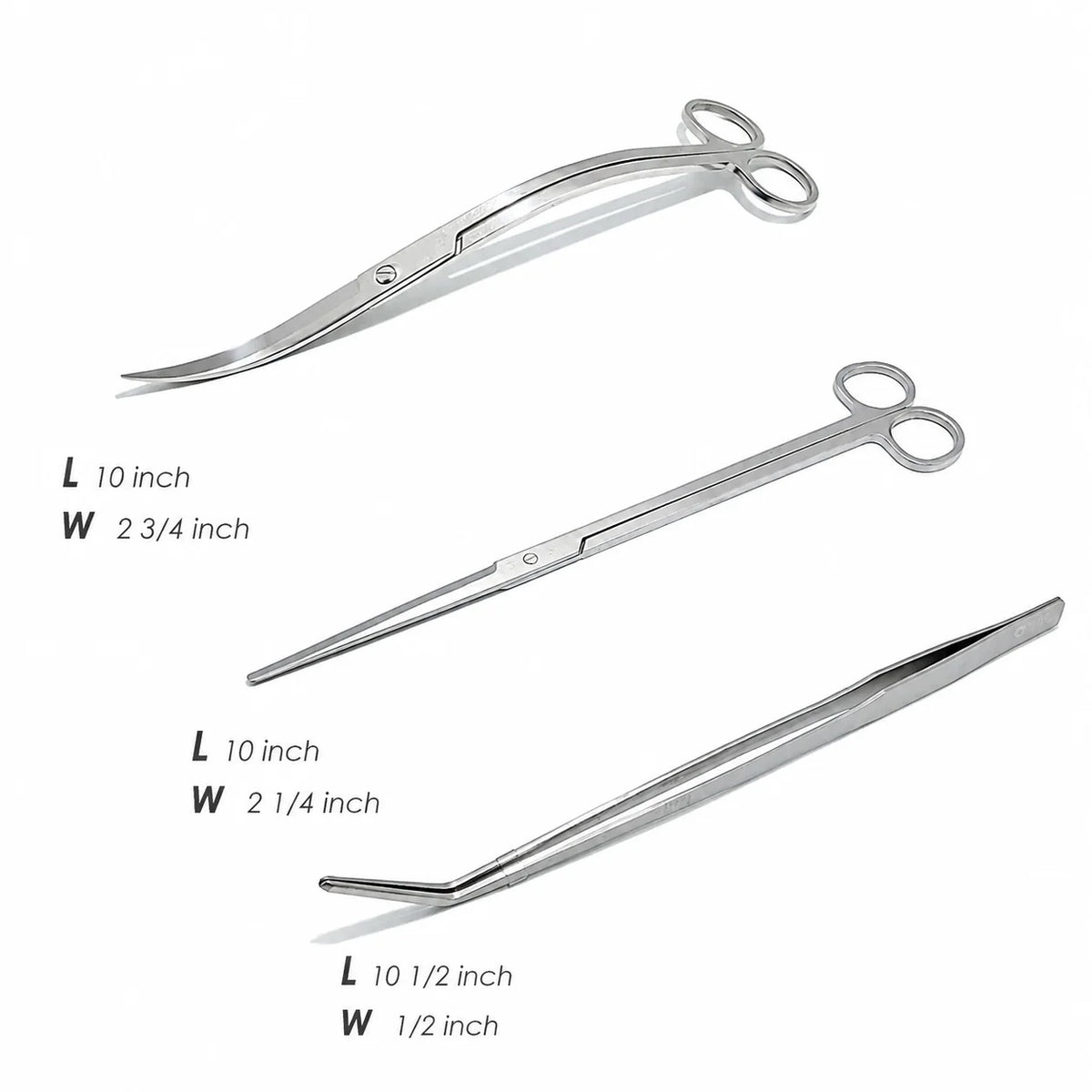 Aquarium Aquascaping Tool Set Stainless Steel Set of 3
