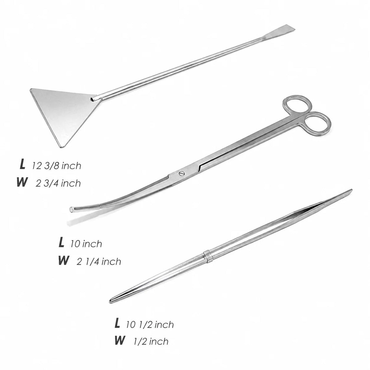 Aquarium Aquascaping Tool Set Stainless Steel Set of 3