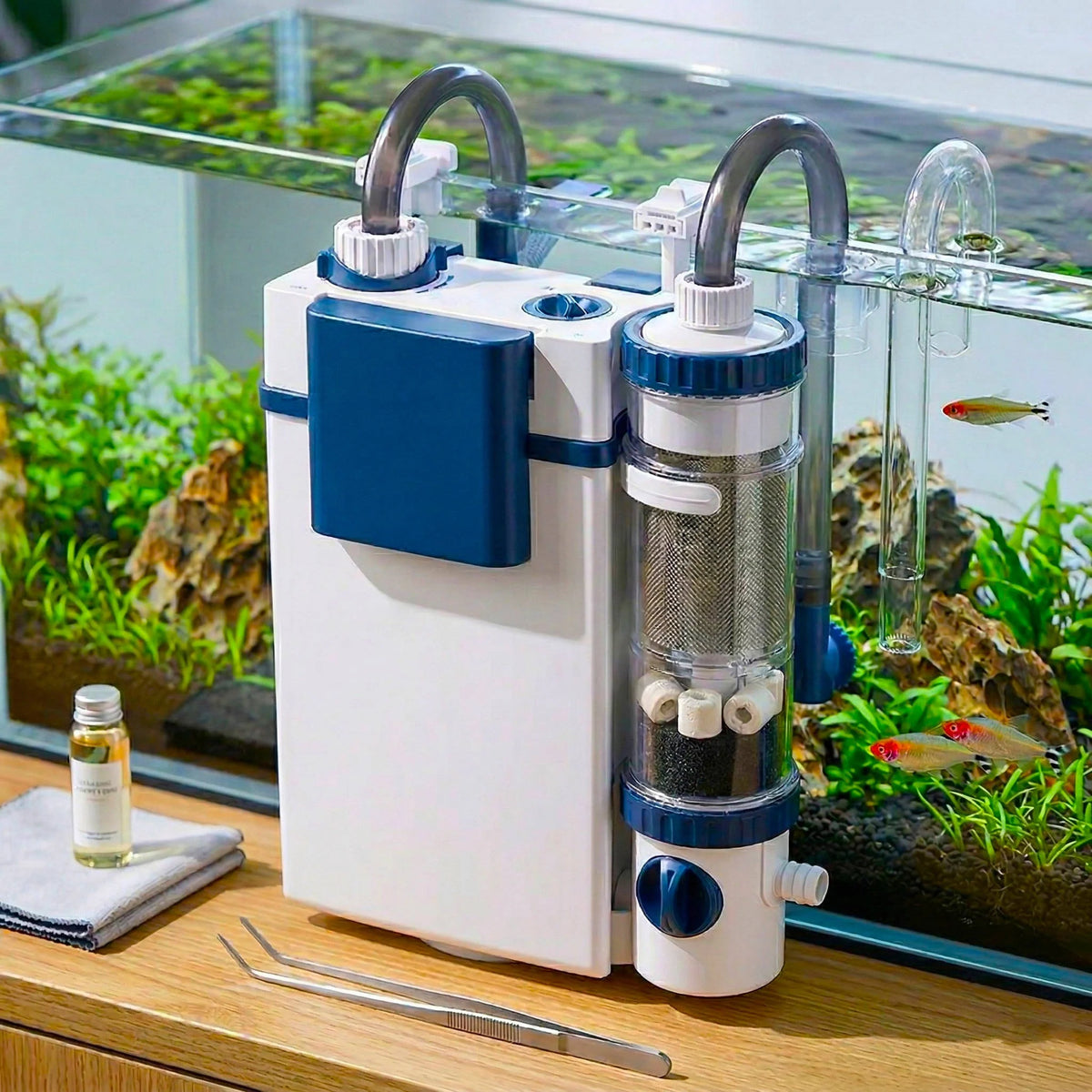 Aquarium Filter Hang-On-Back Three-Layer Filtration Adjustable Flow 132 GPH